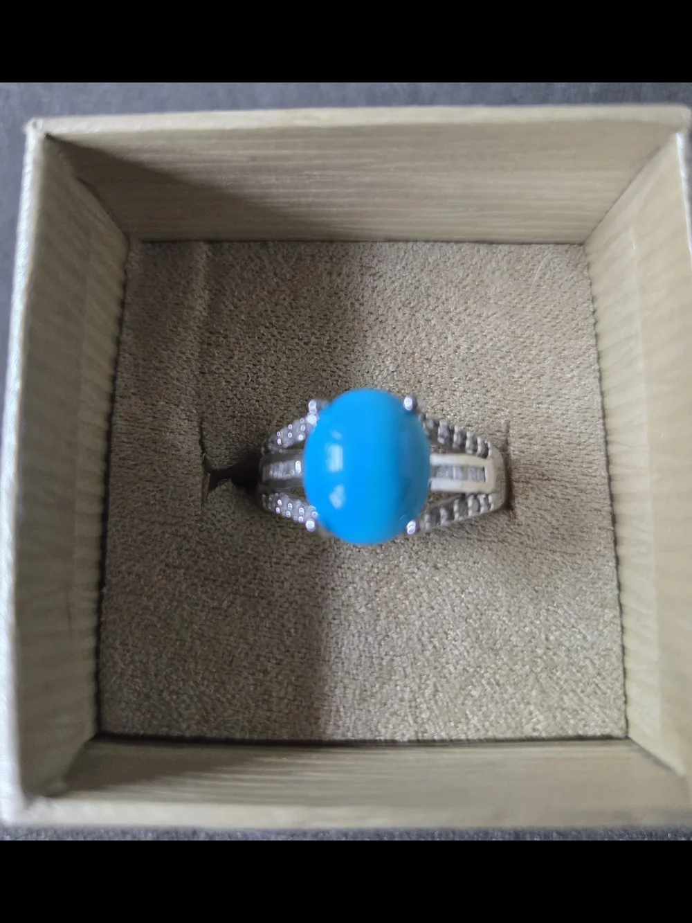 Sleeping Beauty Turquoise Silver Ring - Size 8